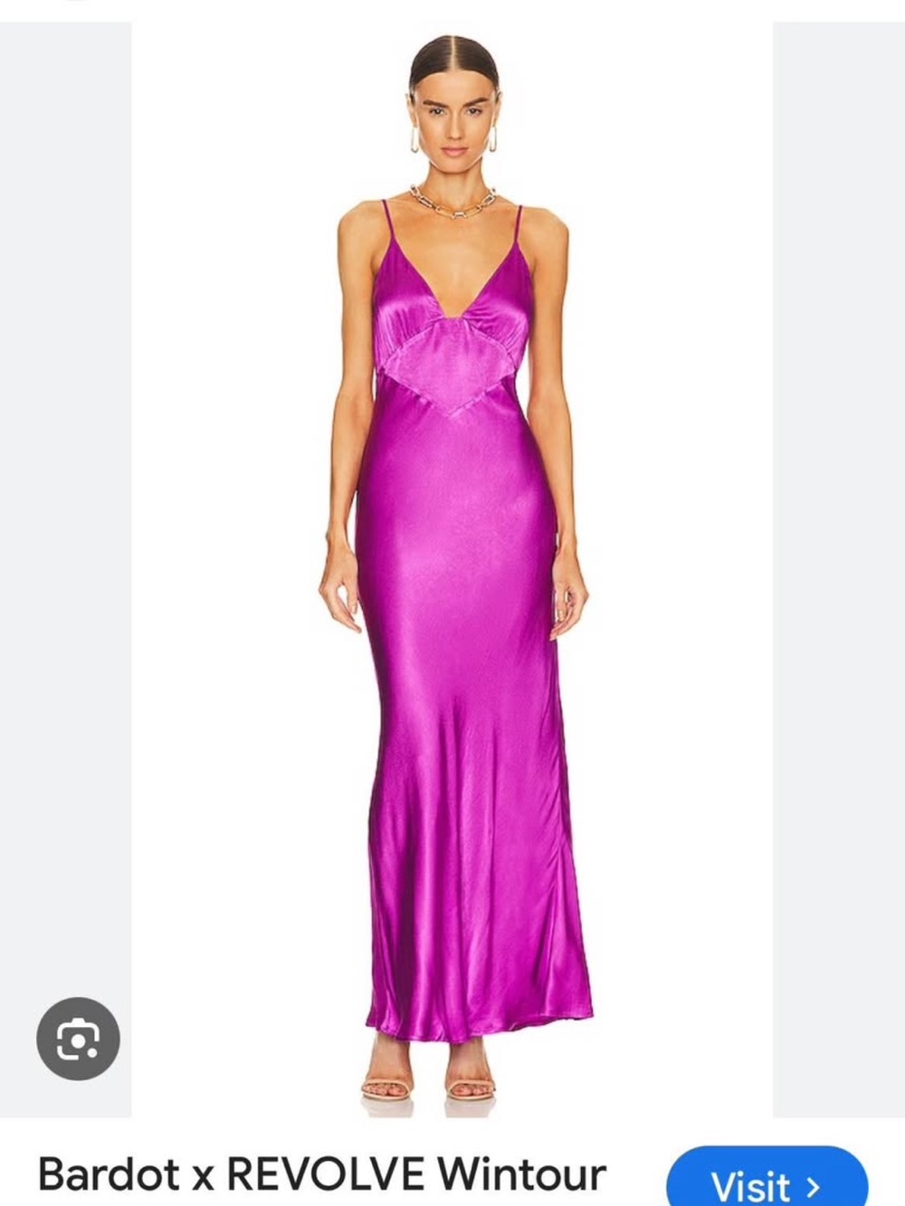 Bardot Fuchsia Satin Maxi Slip Dress